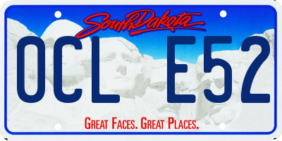 SD license plate 0CLE52