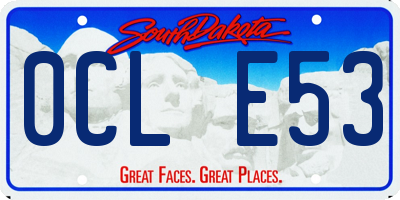 SD license plate 0CLE53