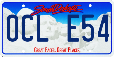 SD license plate 0CLE54