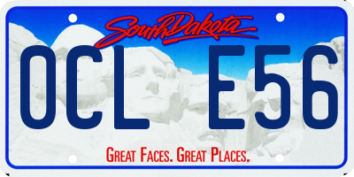 SD license plate 0CLE56
