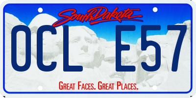 SD license plate 0CLE57
