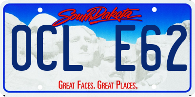 SD license plate 0CLE62