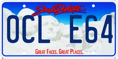SD license plate 0CLE64