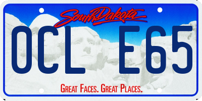 SD license plate 0CLE65