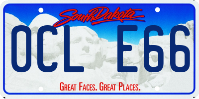 SD license plate 0CLE66