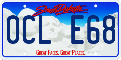 SD license plate 0CLE68