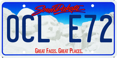 SD license plate 0CLE72