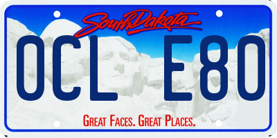 SD license plate 0CLE80