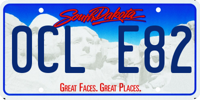 SD license plate 0CLE82