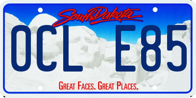 SD license plate 0CLE85
