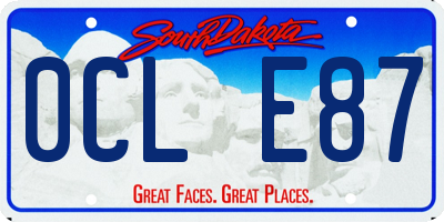 SD license plate 0CLE87
