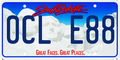 SD license plate 0CLE88