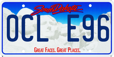SD license plate 0CLE96