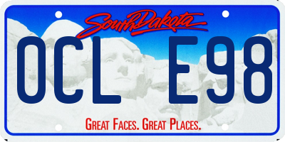 SD license plate 0CLE98