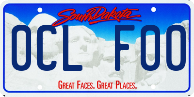 SD license plate 0CLF00