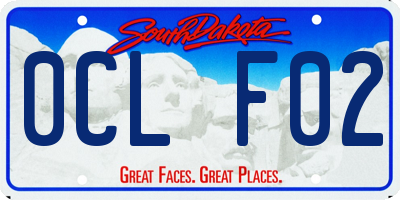 SD license plate 0CLF02