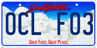 SD license plate 0CLF03