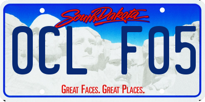 SD license plate 0CLF05