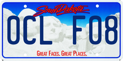 SD license plate 0CLF08
