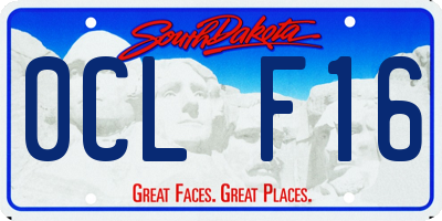 SD license plate 0CLF16