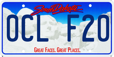 SD license plate 0CLF20