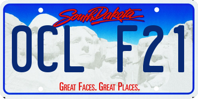 SD license plate 0CLF21