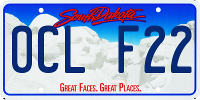 SD license plate 0CLF22