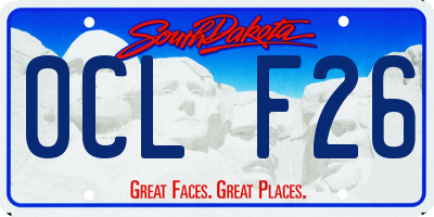 SD license plate 0CLF26