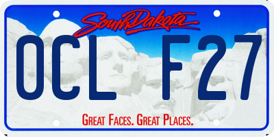 SD license plate 0CLF27