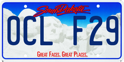 SD license plate 0CLF29