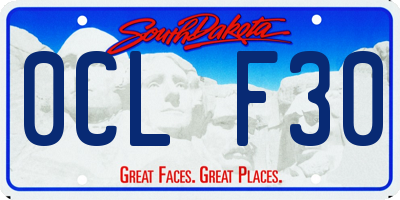 SD license plate 0CLF30