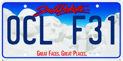 SD license plate 0CLF31