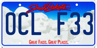 SD license plate 0CLF33