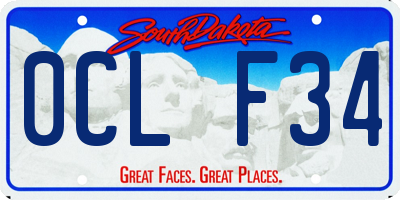 SD license plate 0CLF34