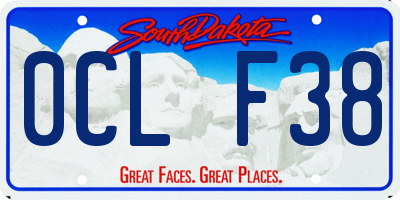 SD license plate 0CLF38