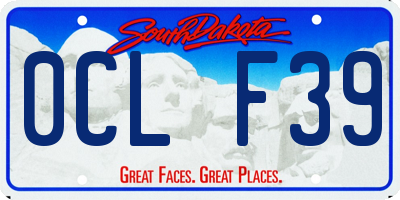 SD license plate 0CLF39