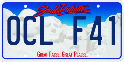 SD license plate 0CLF41
