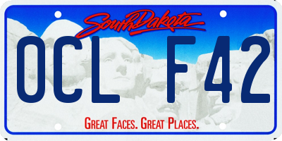 SD license plate 0CLF42