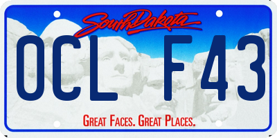 SD license plate 0CLF43