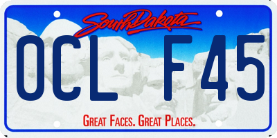 SD license plate 0CLF45