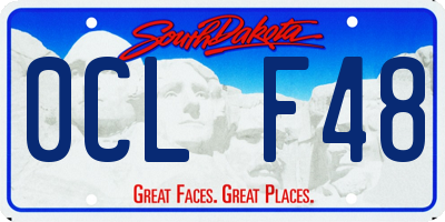 SD license plate 0CLF48