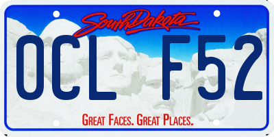 SD license plate 0CLF52