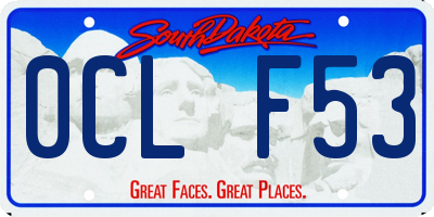 SD license plate 0CLF53