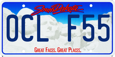 SD license plate 0CLF55