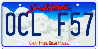 SD license plate 0CLF57