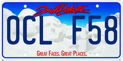 SD license plate 0CLF58