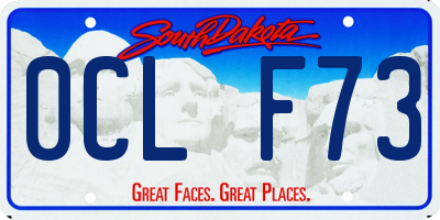 SD license plate 0CLF73