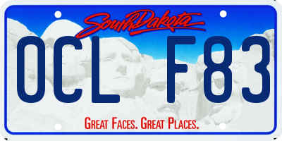 SD license plate 0CLF83