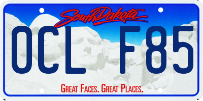 SD license plate 0CLF85