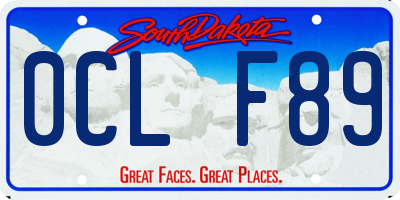 SD license plate 0CLF89